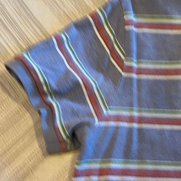 Men’s Polo Ralph Lauren Blue, White, Red & Green Horizontal Stripe Collared Shir - Picture 4 of 8